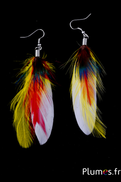 Boucles d'oreilles - longueur 11 cm - blanc